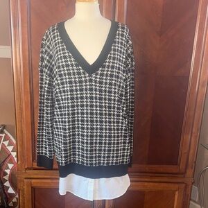 Calvin Klein Black and White Houndstooth Sweater - one piece